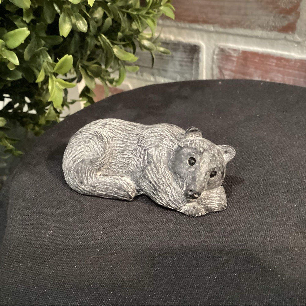 ⚫️ Wolf Original - Handmade Soapstone - Resting Black Bear Made In Canada by WE